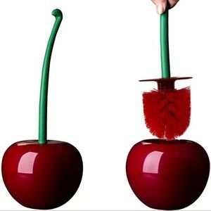 NWT Cherry Toilet cleaner and container . Measurements are in pictures.